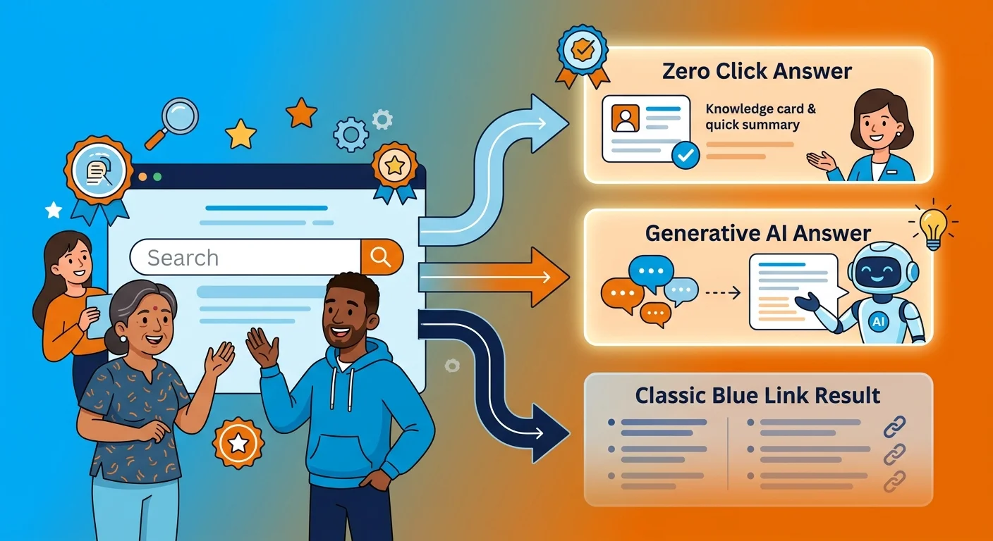 zero click search behavior shift away from classic search results