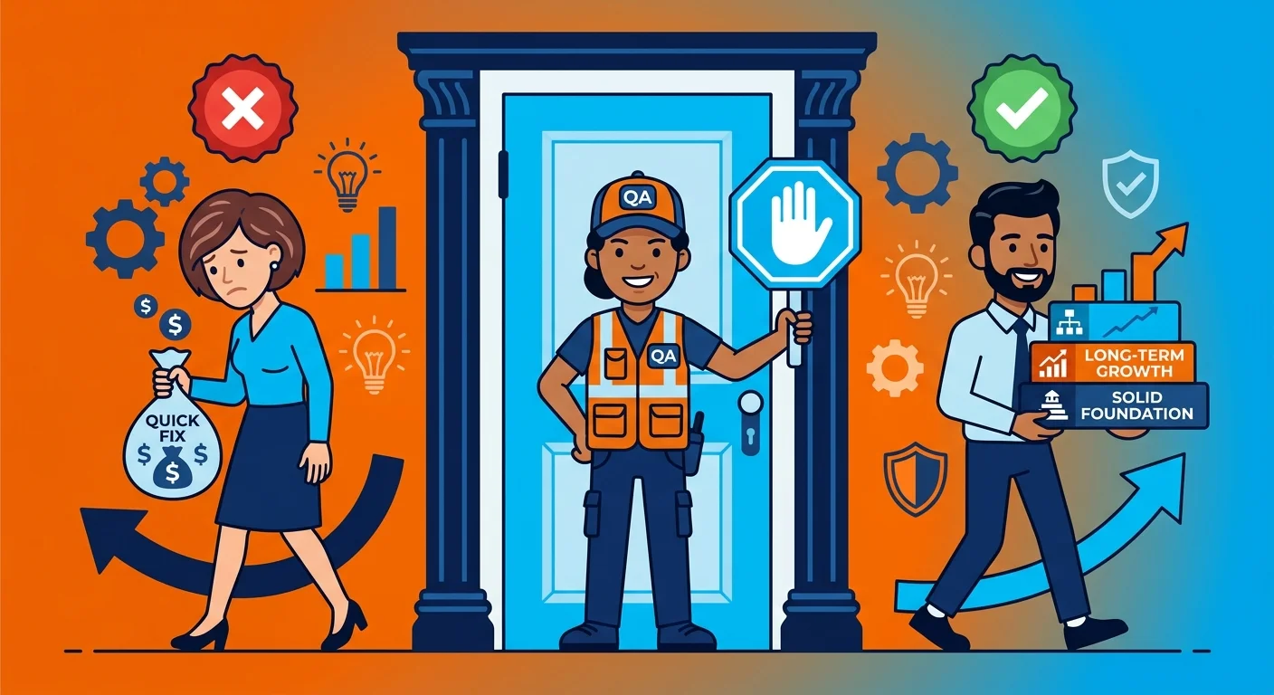 business qualification gate for AI authority infrastructure repair