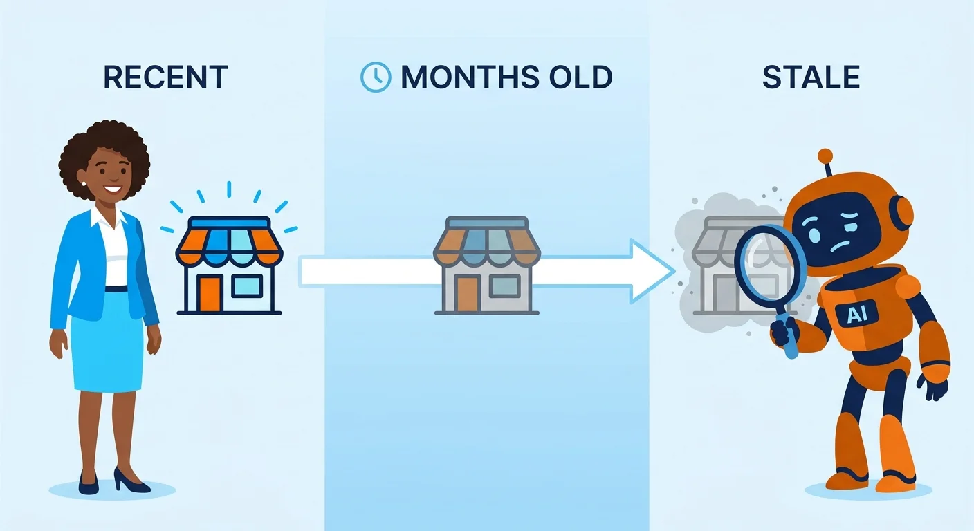 Business facts fading over time losing AI search trust