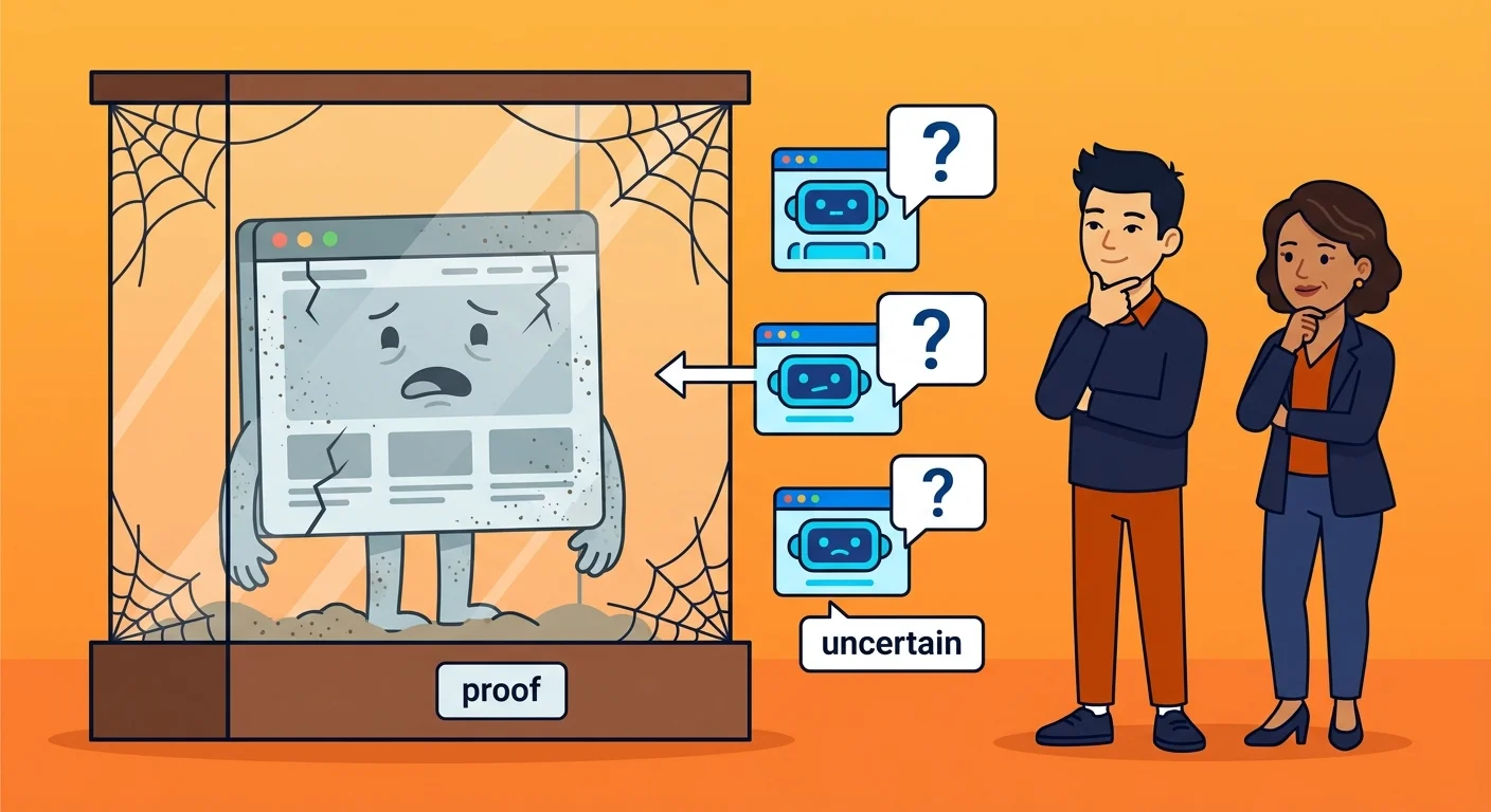 Static outdated website failing to supply AI search engines