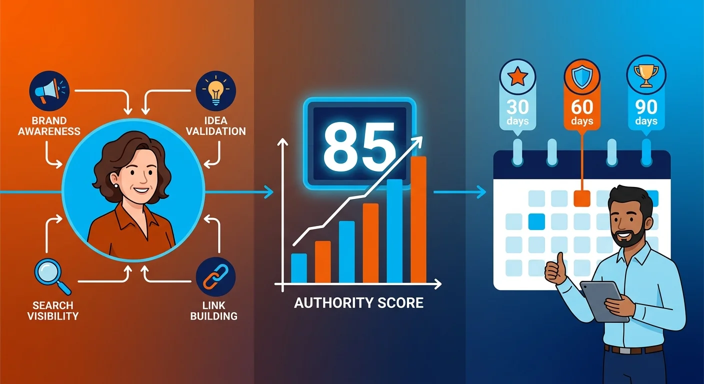scoring founder authority signals across a 90 day timeline