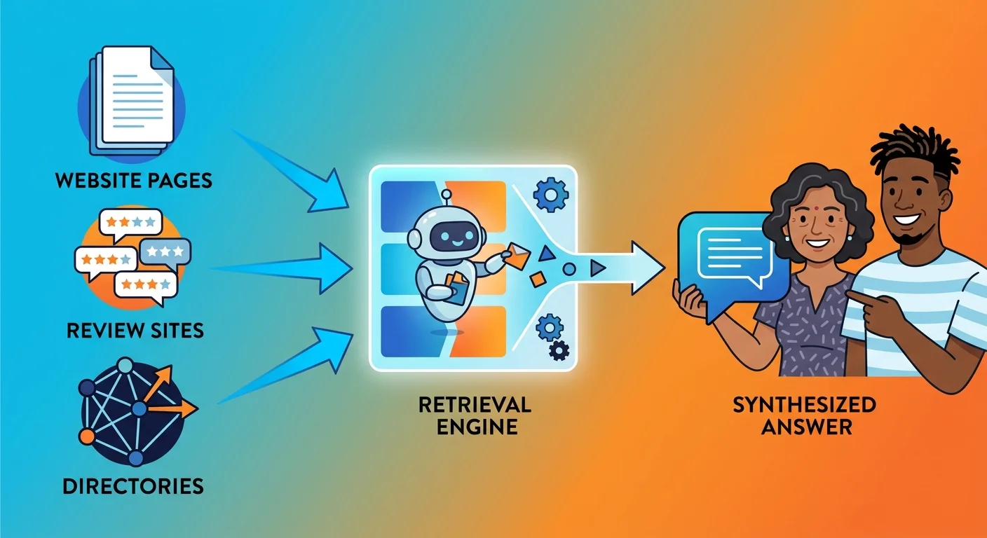Retrieval augmented generation architecture sourcing AI citations