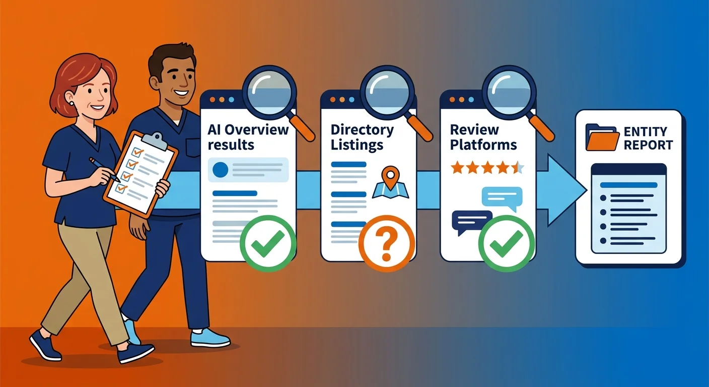 Clinic entity signal audit across AI and directory platforms