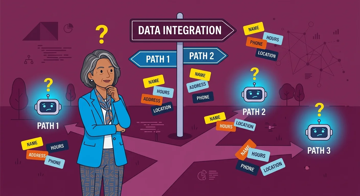 AI engine entity confusion from inconsistent business data