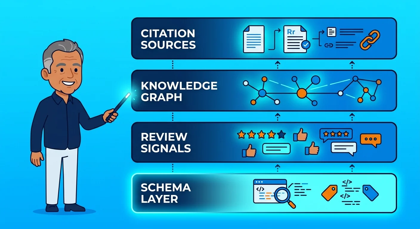 Structured data layers behind local practice AI citations