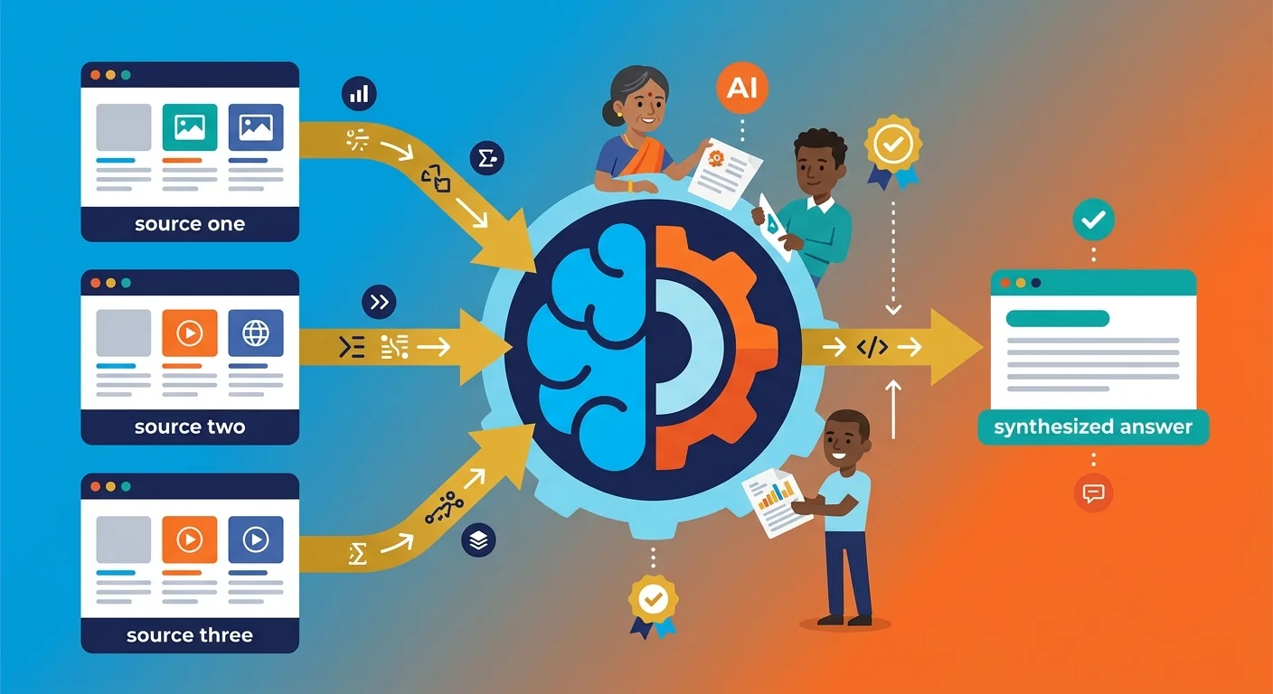 How AI engines synthesize multiple sources into one citation