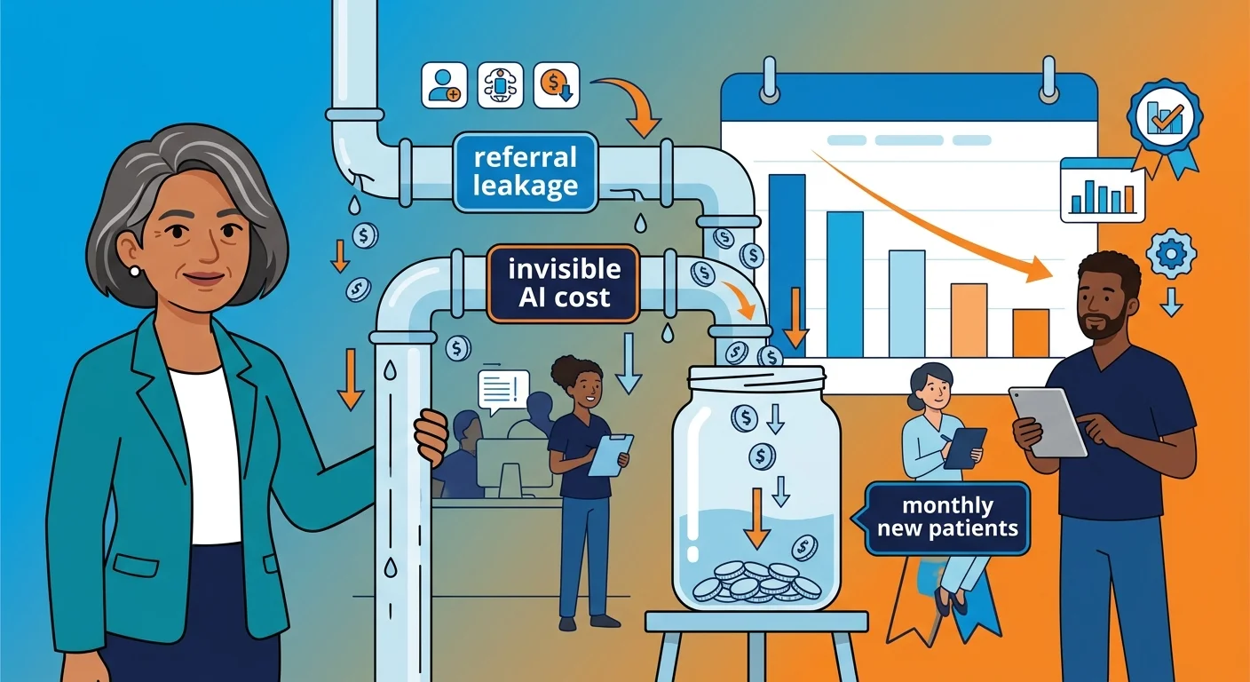 Clinic revenue leakage from referral loss and AI invisibility