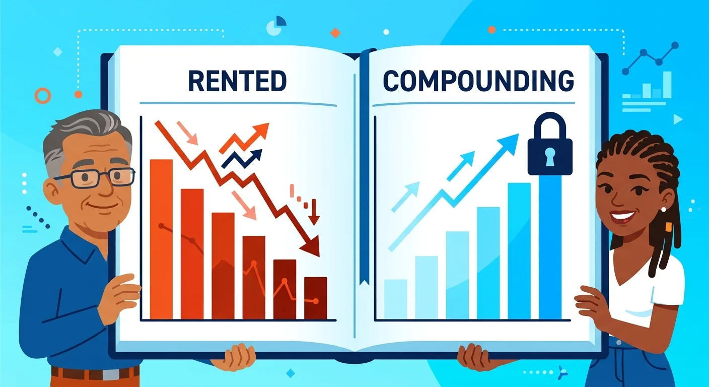 financial comparison rented visibility versus compounding authority model