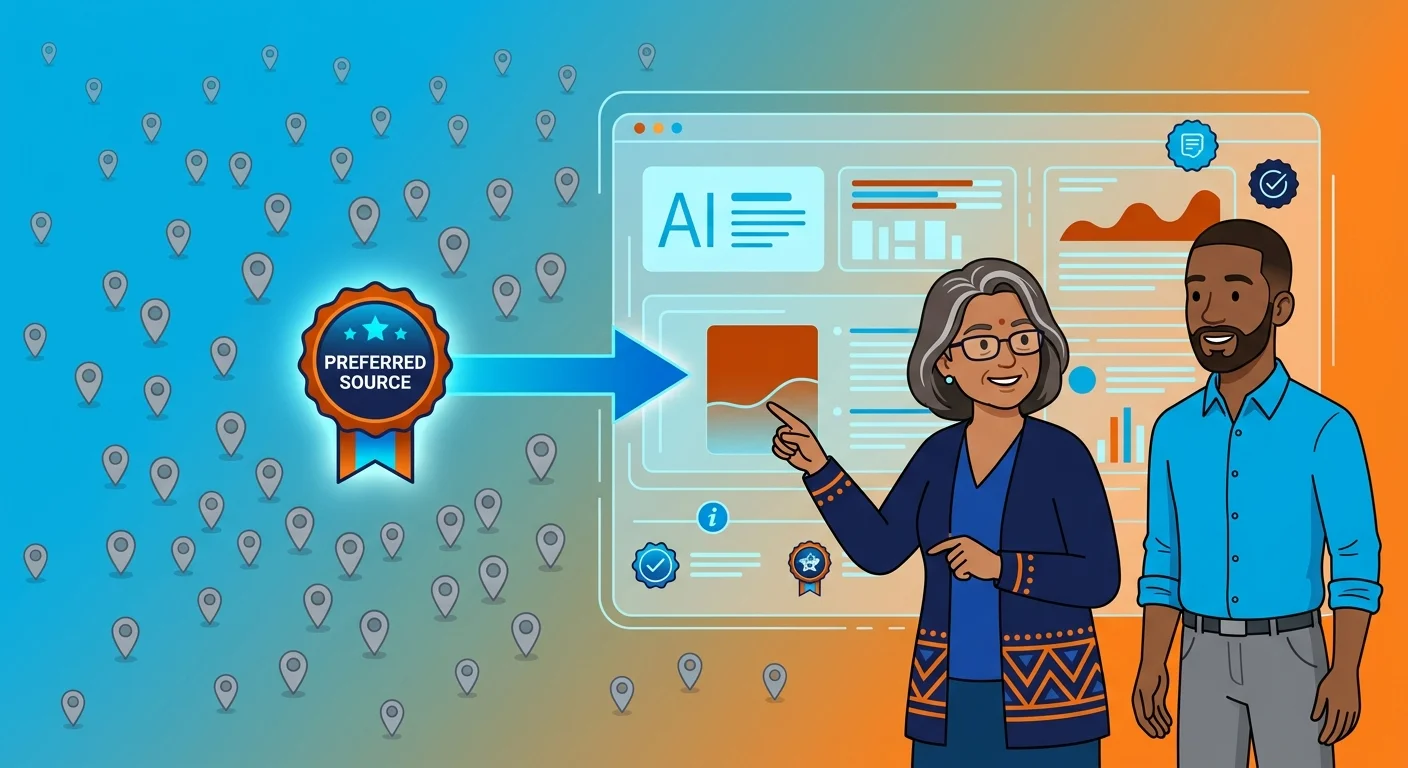 AI preferred source selection from scattered listed addresses