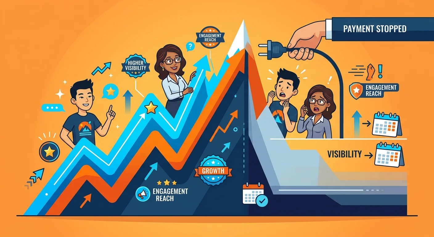 visibility collapse after marketing retainer payments stop