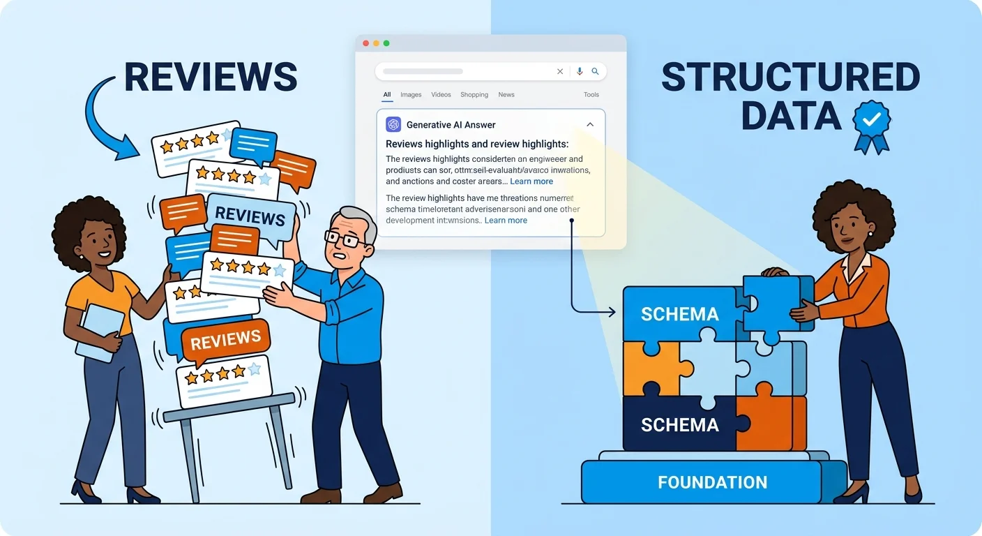 structured data versus review stacking for AI search trust