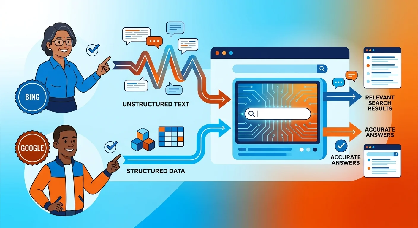 how AI engines process structured data versus text signals