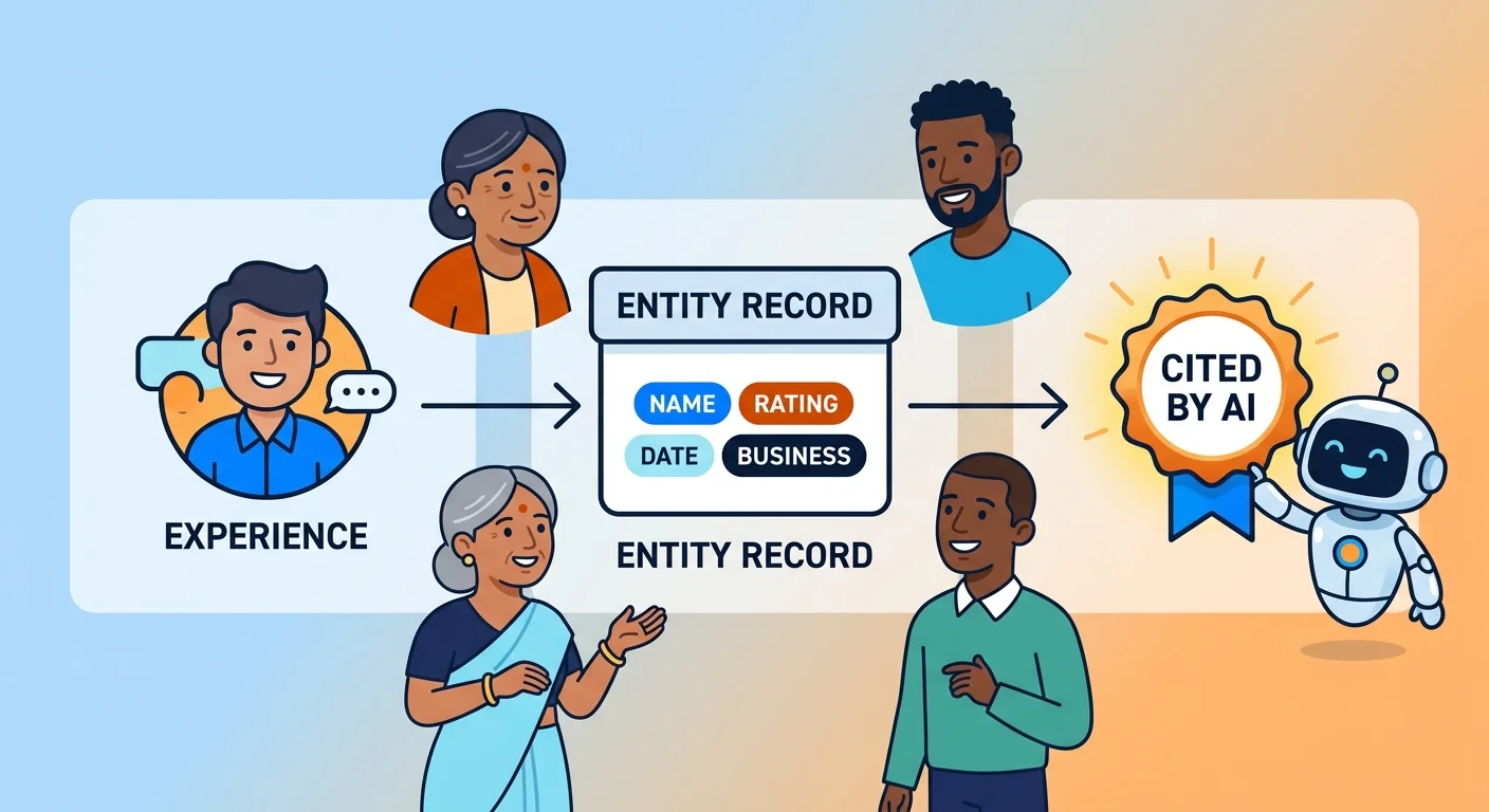 Customer experience converted into a verifiable entity record