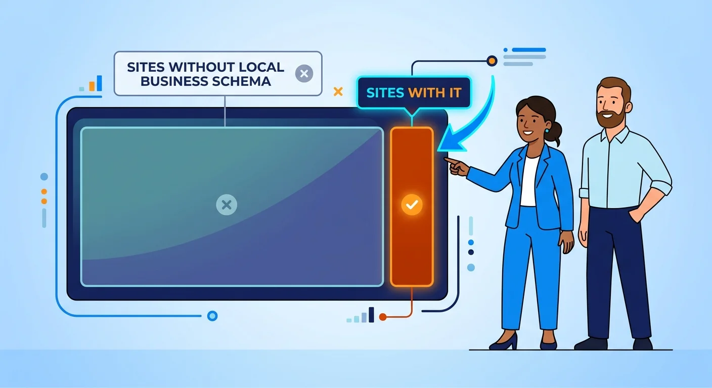 Local business schema adoption gap shown on a dashboard
