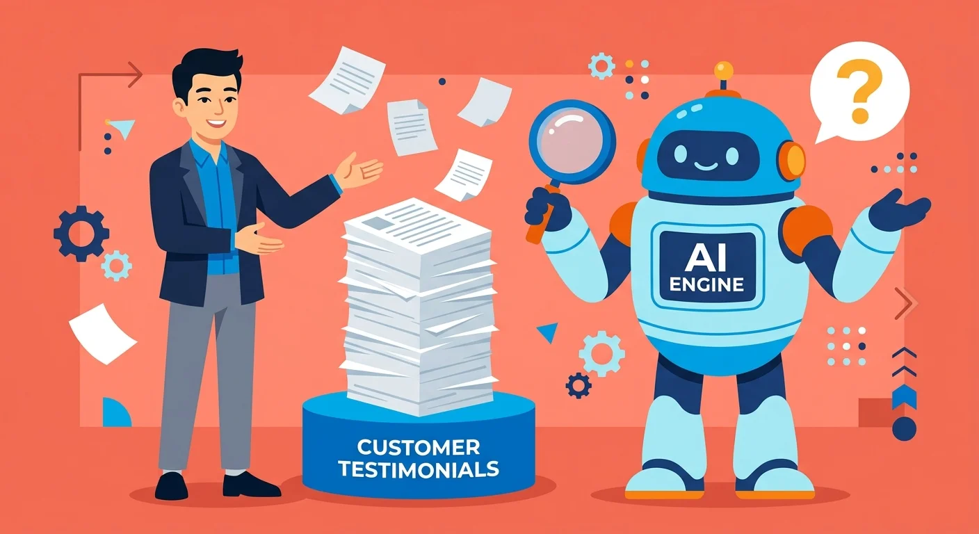Business owner with unverifiable stack of text testimonials