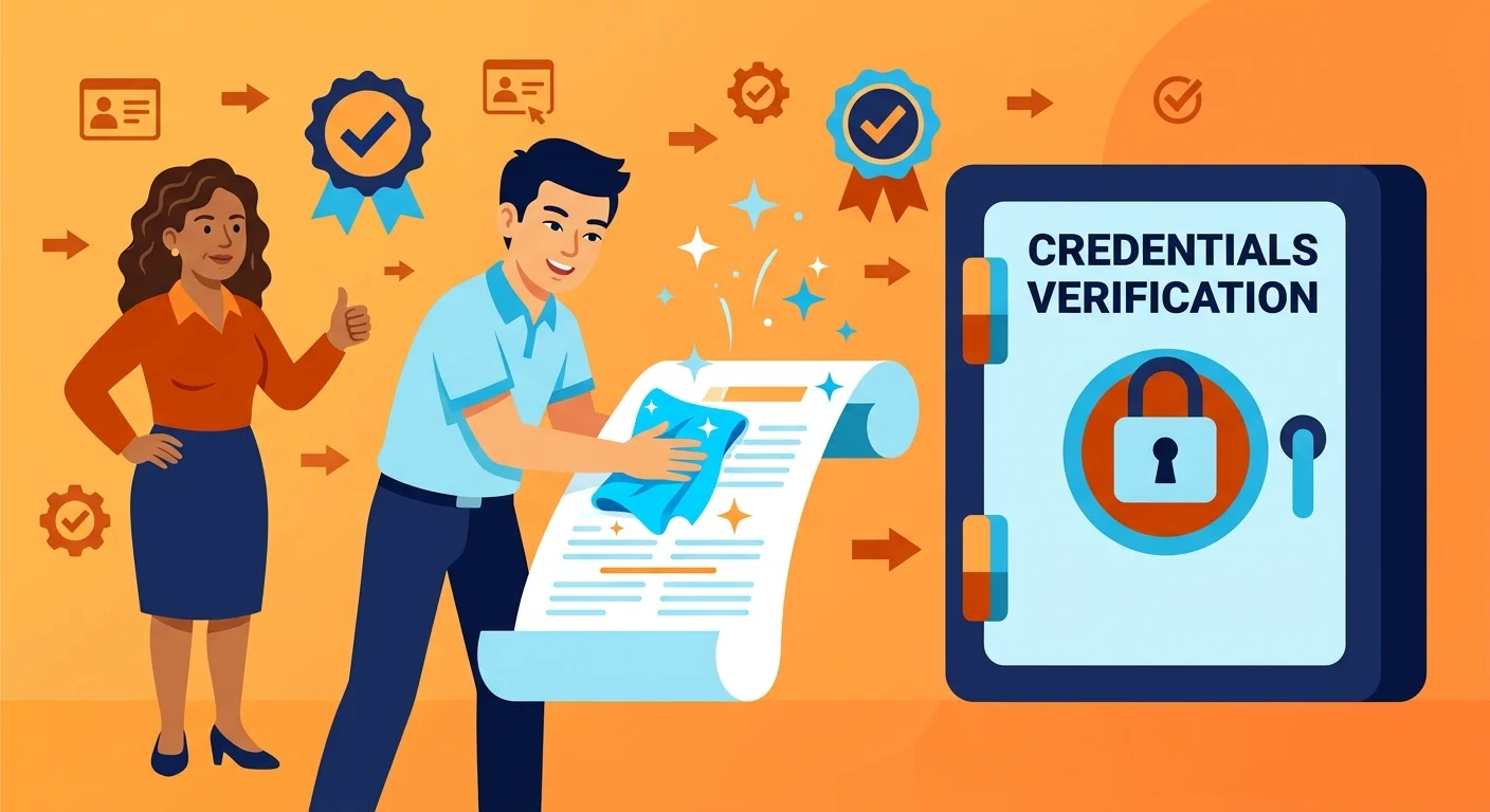 Practice owner polishing article unable to unlock credential verification