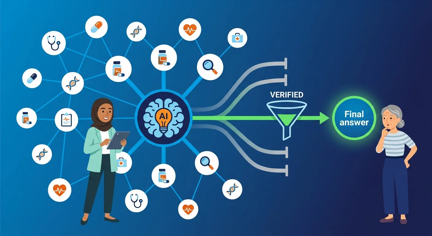 Knowledge graph verification layer filtering AI generated medical claims