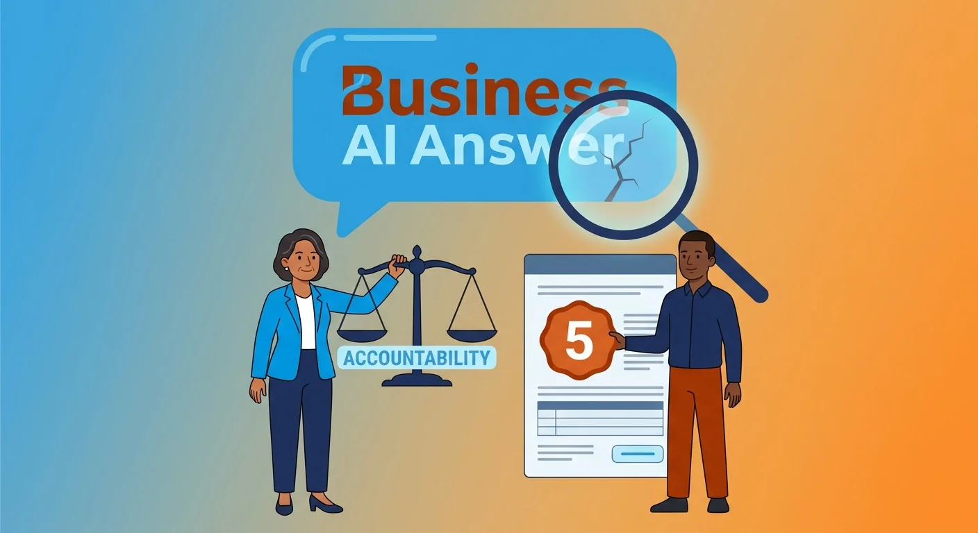 Cracked AI generated answer bubble showing unsupported business claim