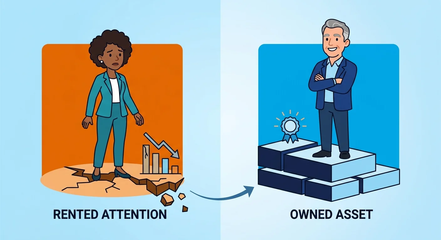 Business owner escaping agency burn cycle for owned authority asset