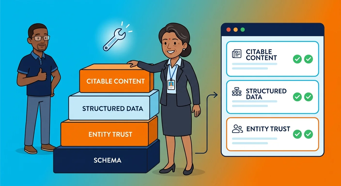 Structured data layers building entity trust for AI search