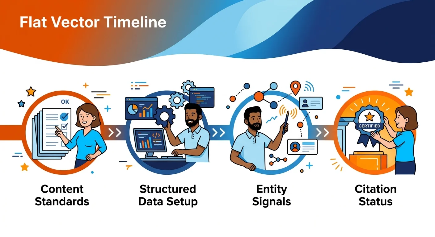Timeline for building a citable authority infrastructure asset