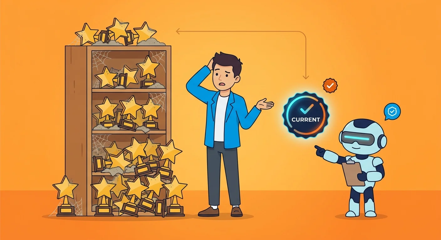 review volume trophies ignored by AI search ranking systems
