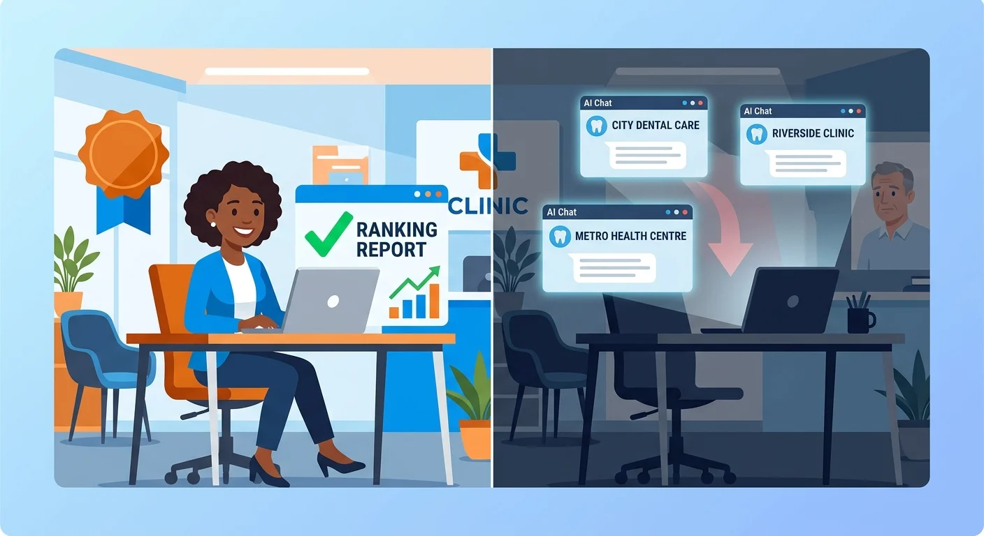 Clinic ranking report hiding AI recommendation blind spot