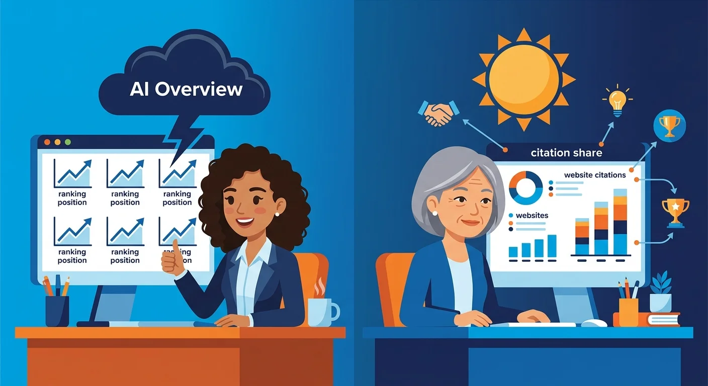 cost of keyword position tracking versus AI Overview citation share