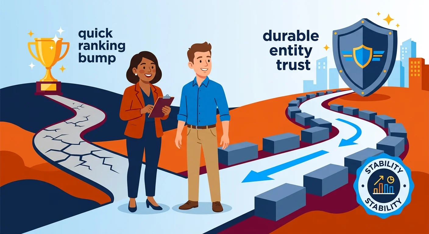 choosing durable AI entity trust over quick ranking tactics