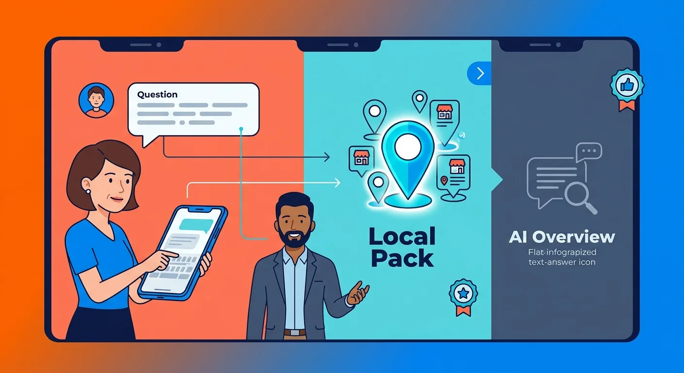 local pack versus AI overview presence for clinic searches