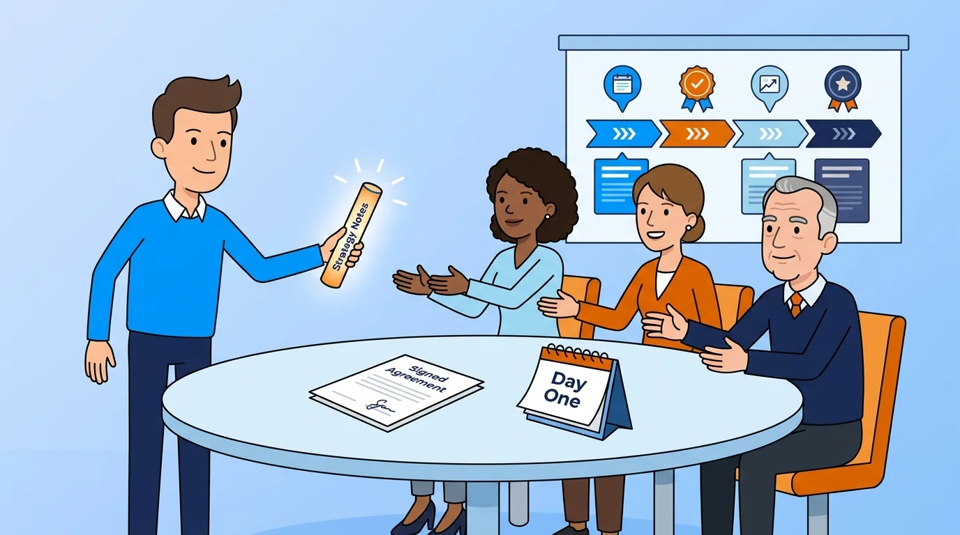 founder to team handoff after signing agency contract