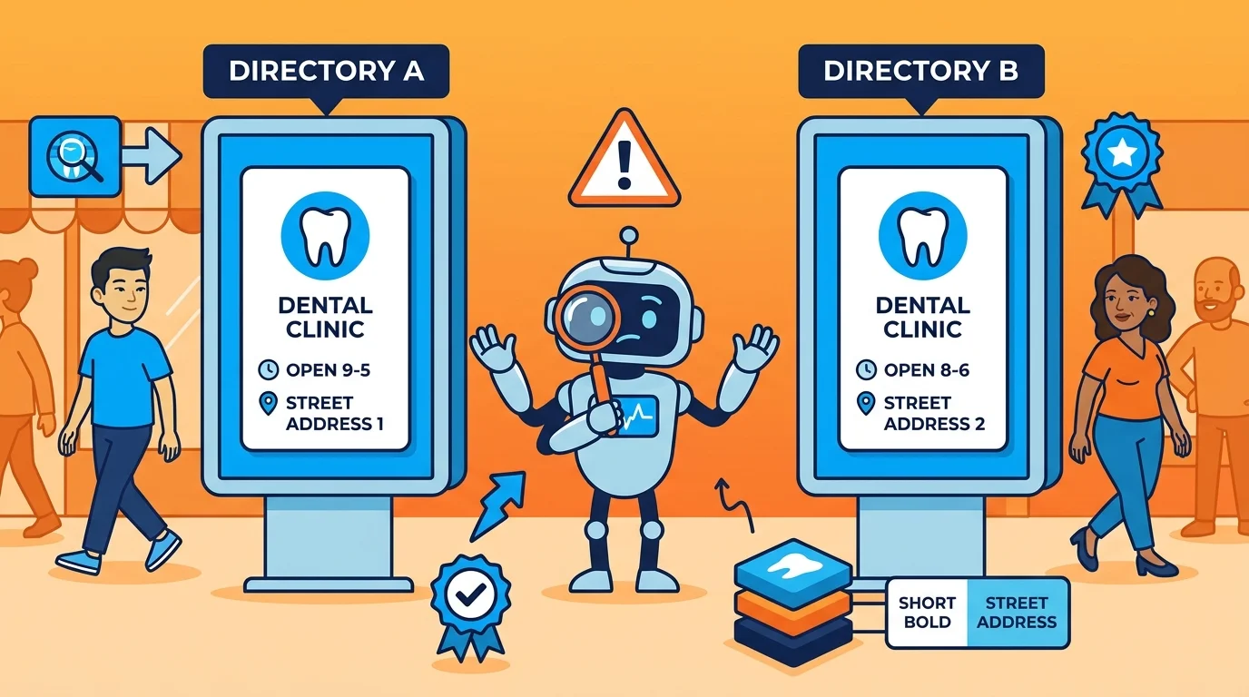 business listing data mismatch across directories chart