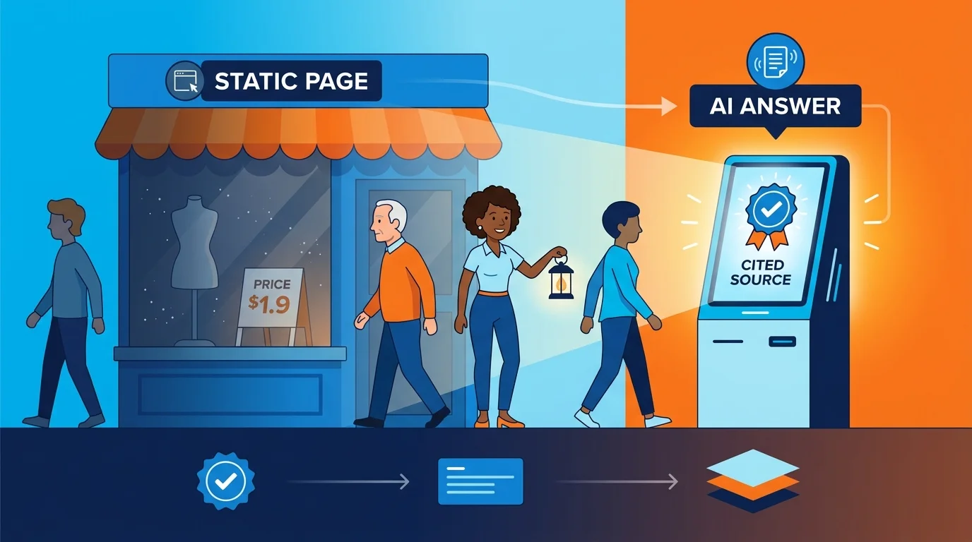 AI generated answer box replacing traditional search result links
