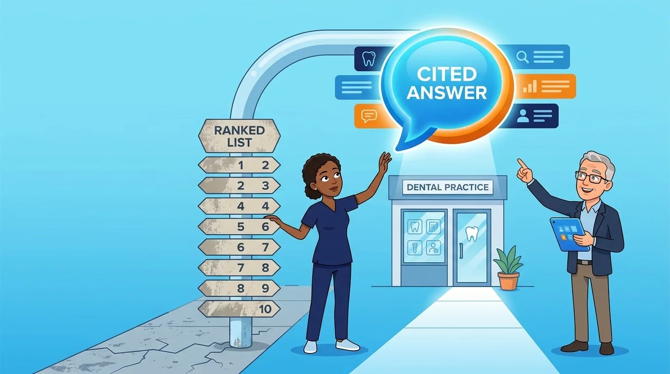 Shift from ranked search results to AI generated answer engines