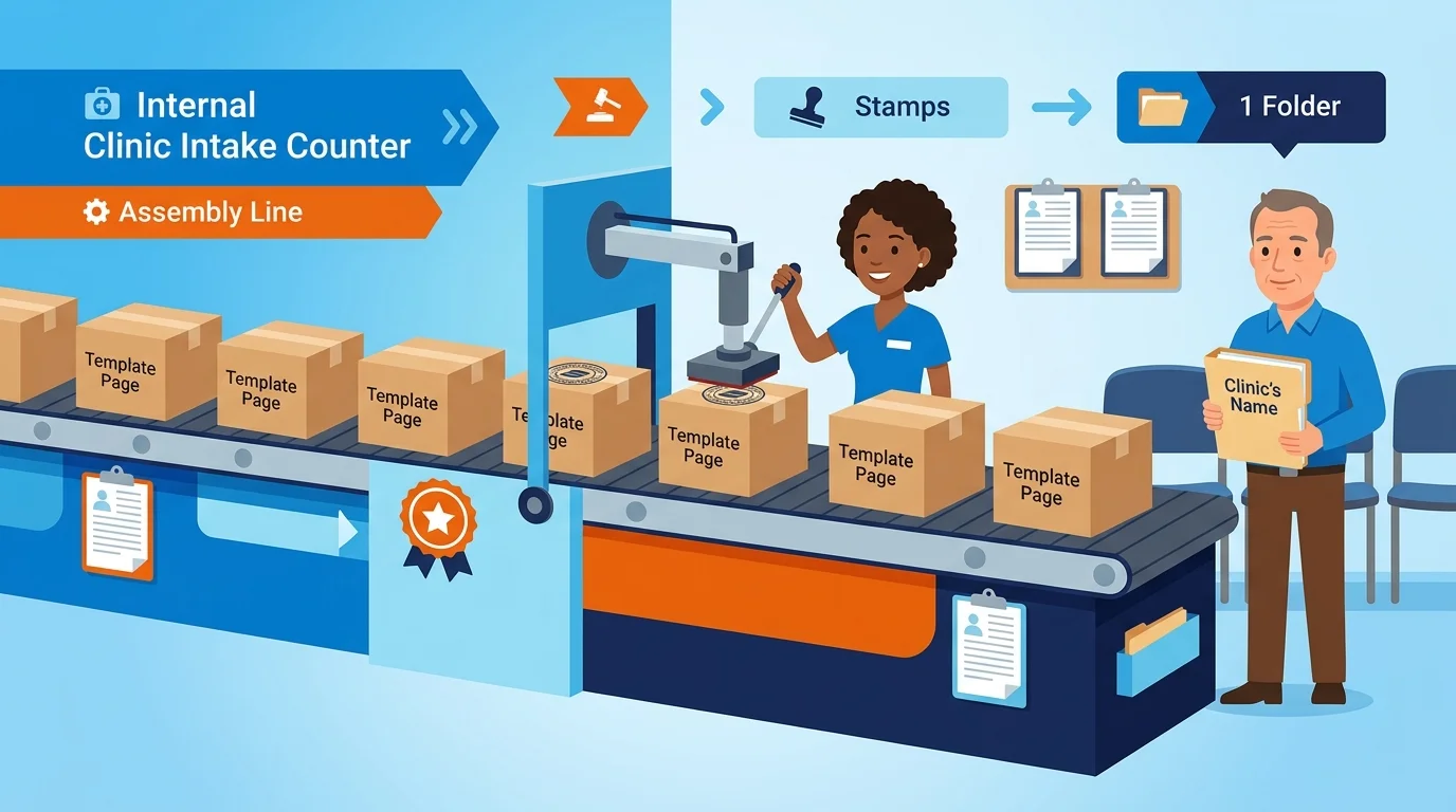 mass production marketing template assembly line for clinics