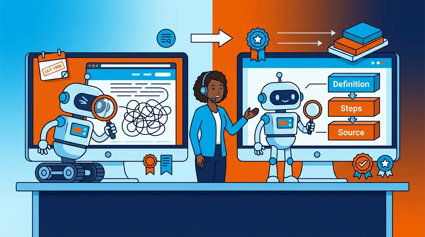 legacy website structure versus AI readable content comparison