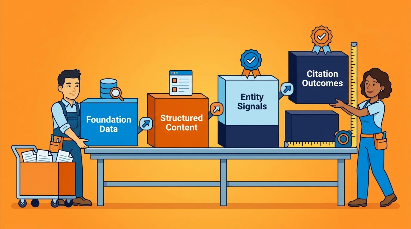 layered deliverables structure for an answer engine optimization scope of