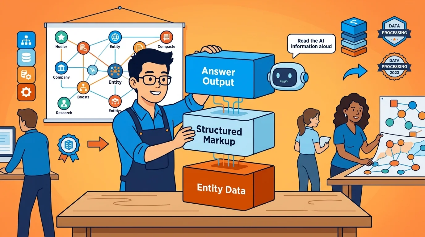 layered technical architecture for answer engine agency credentials