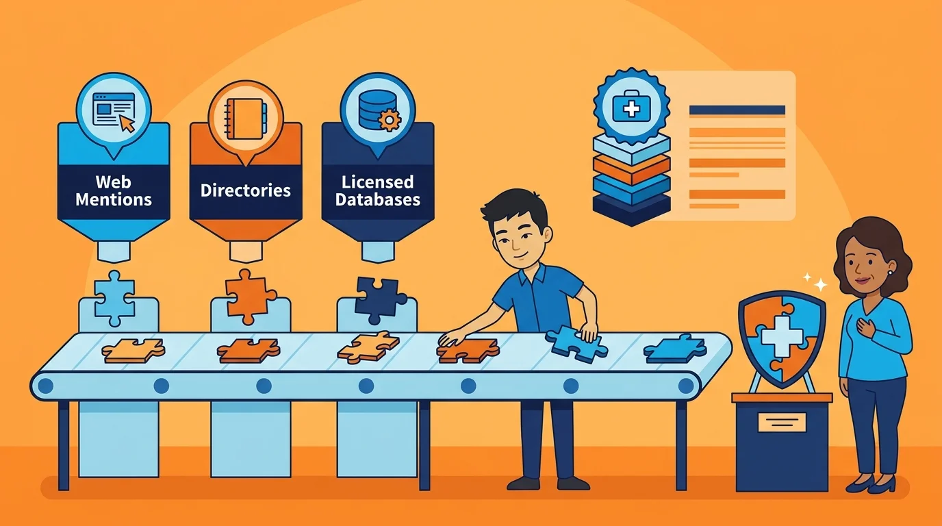 Business data sources feeding a knowledge graph entity file