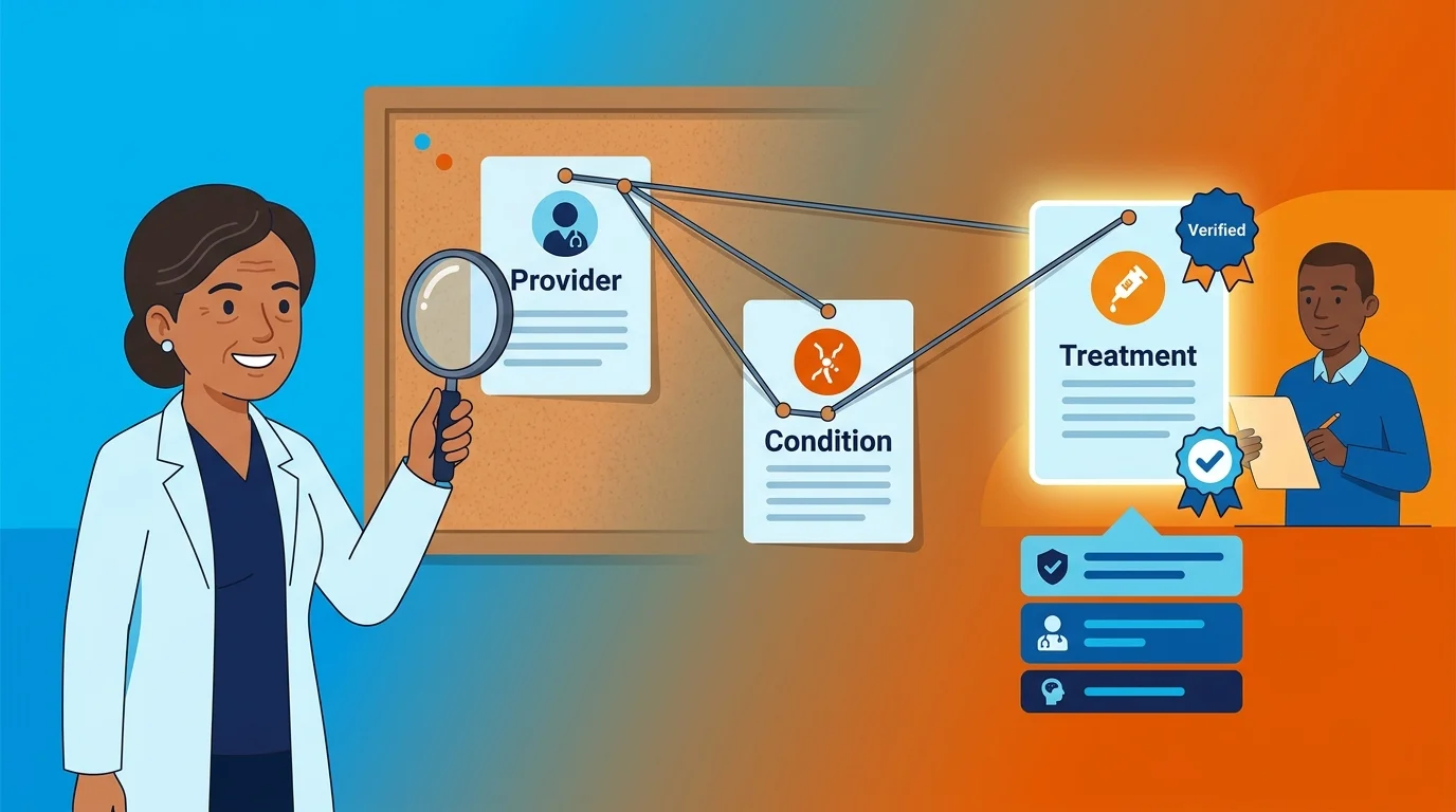 Knowledge graph grounding AI answers in verifiable healthcare facts