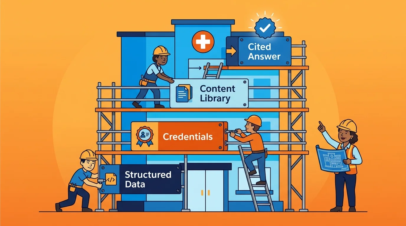 Layered healthcare authority infrastructure construction diagram