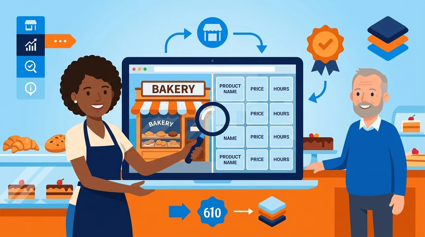Website appearance versus machine readable data layer diagram