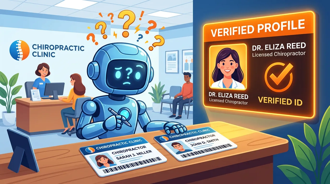 AI hallucination test chiropractic clinic identity verification wrong information