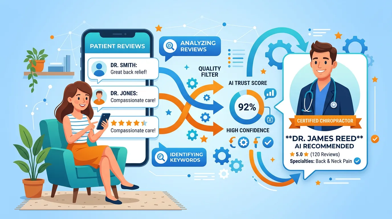 chiropractic review sentiment AI visibility healthcare citations quality over quantity