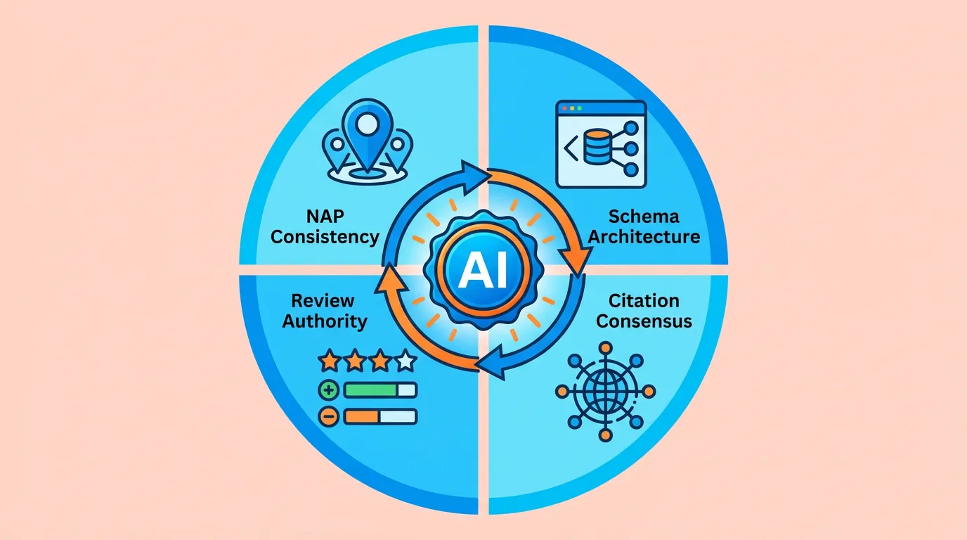 four pillars chiropractic entity authority NAP schema citations reviews AI recommendation