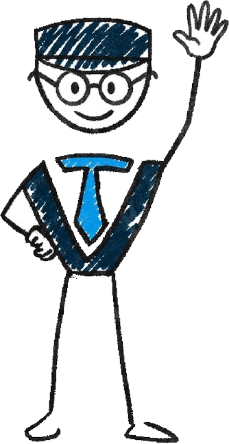 iTech Valet illustrated mascot waving hello