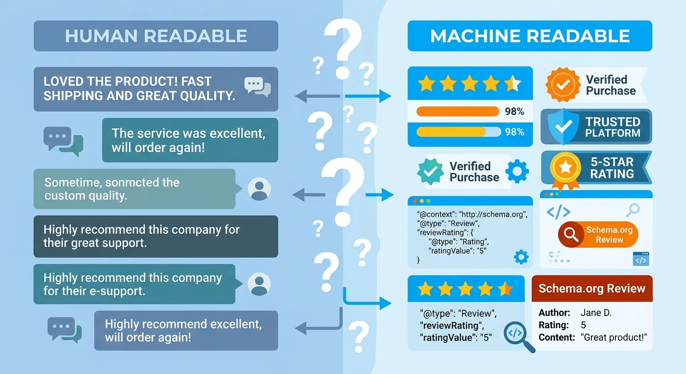 structured vs unstructured review formats for AI visibility comparison