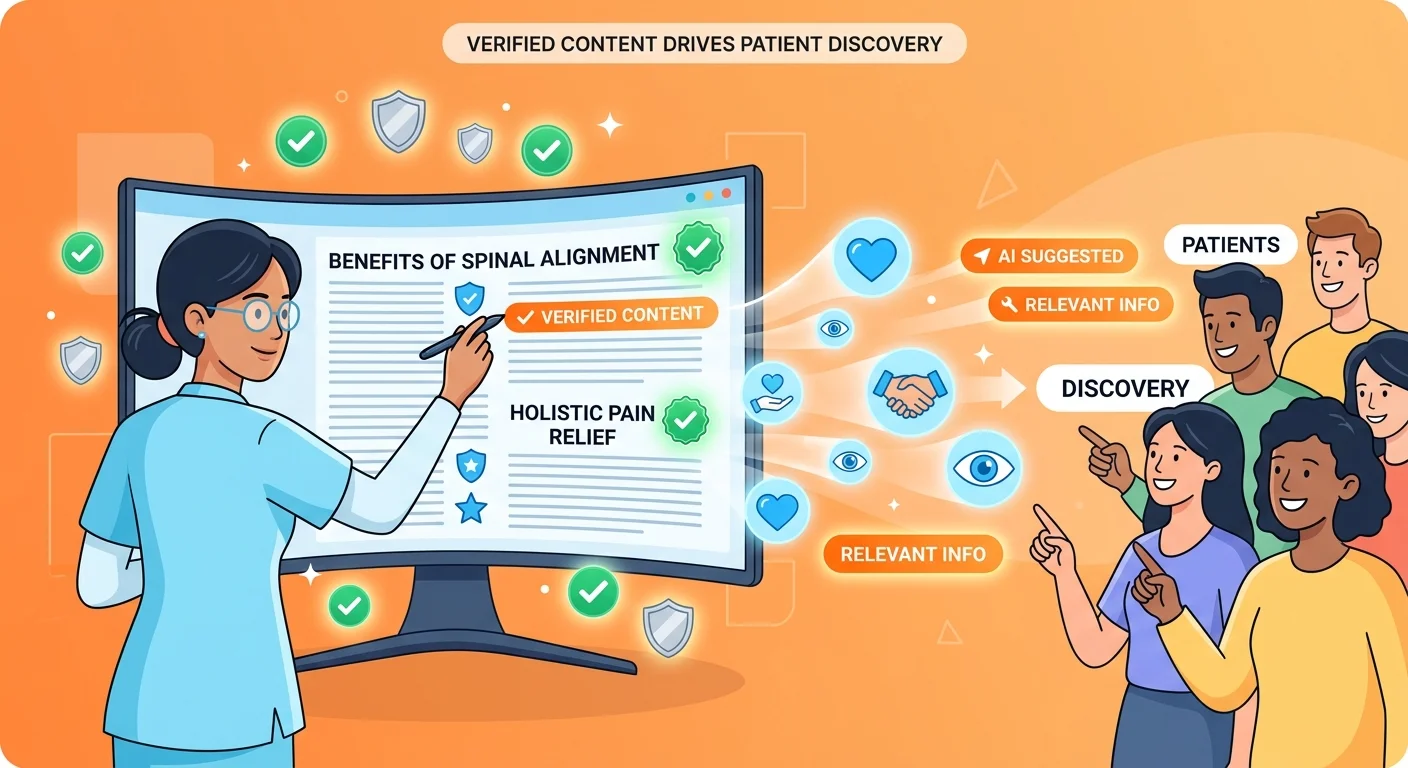Chiropractic practice building patient trust through verified AI content execution and institutional sources