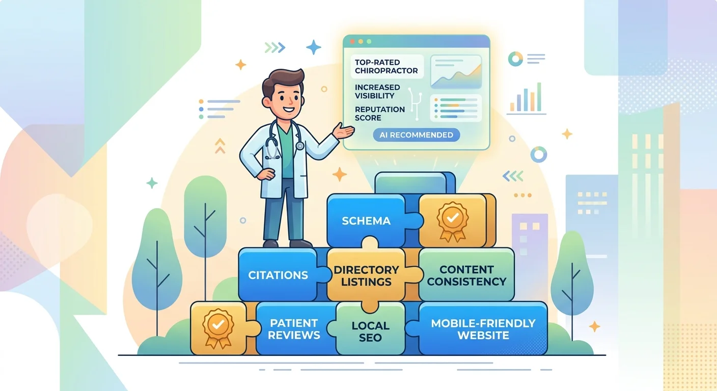 Entity trust foundation layers supporting AI recommendation for chiropractic practice