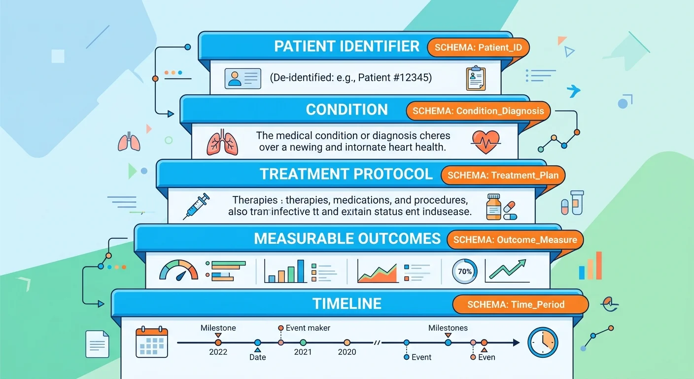 Structured case study format for HIPAA compliant chiropractic outcome documentation